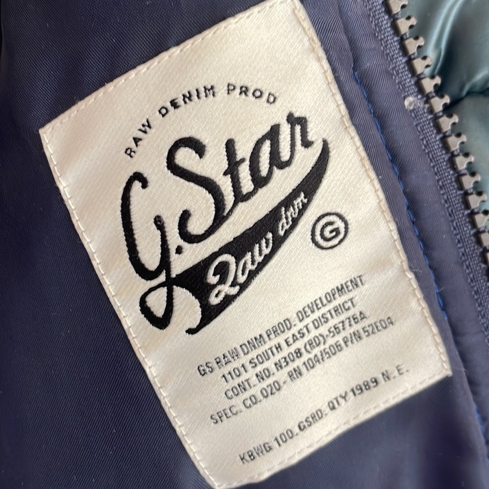 G-STAR RAW GREEN & BLUE PUFFER JACKET - Picture 4 of 5